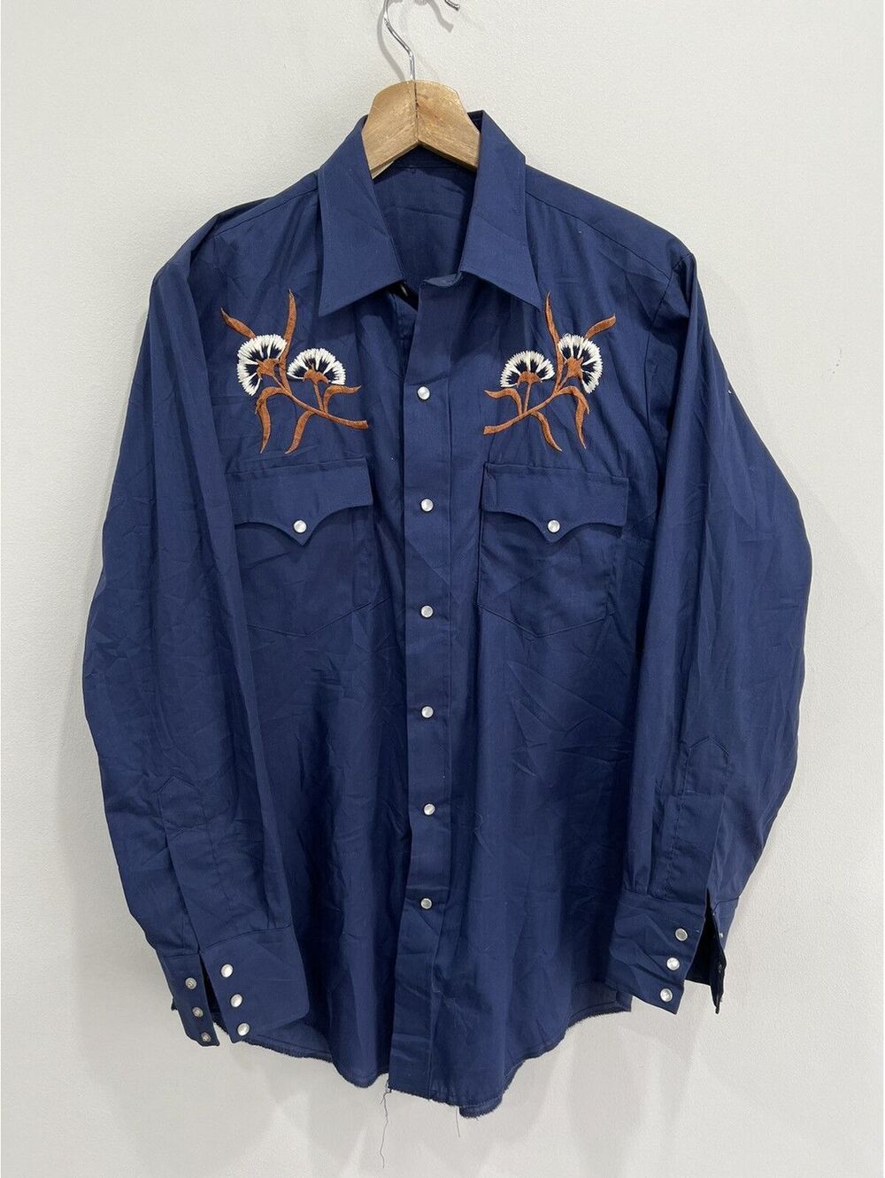 Vintage Western Pearl Snap Button Up Shirt